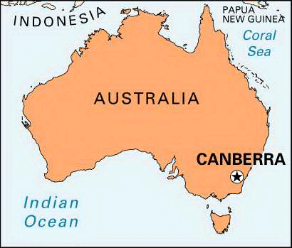 Canberra karte australisch