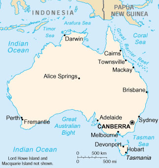 australisch karte Canberra