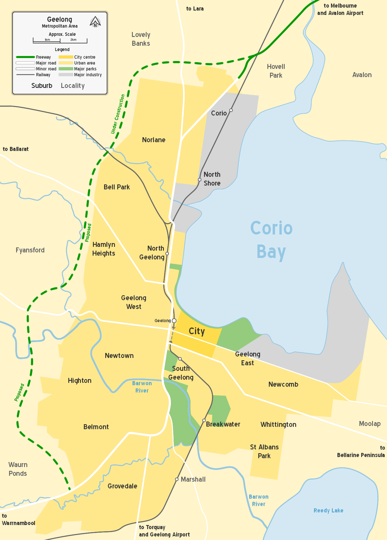 Geelong metropolitan karte