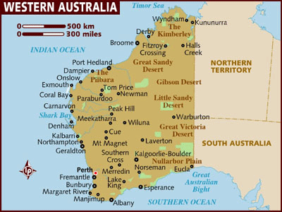 western australisch Pert karte