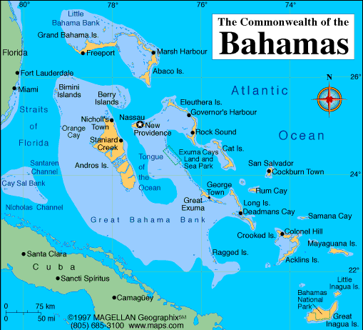 Karte Bahamas