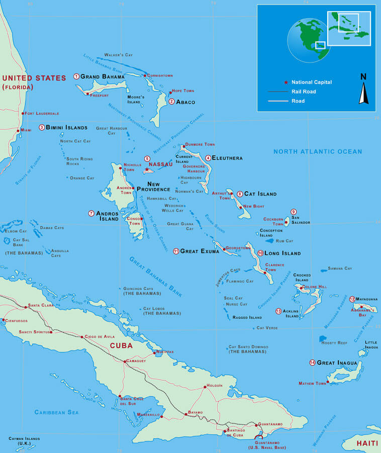 Islands Maps von Bahamas