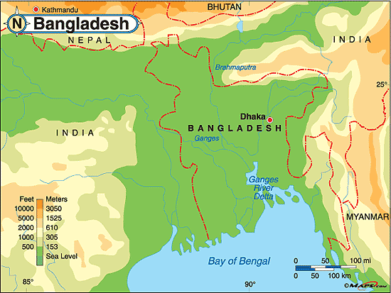 bangladesch dhaka karte
