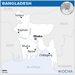 bangladesch haupt stadte karte