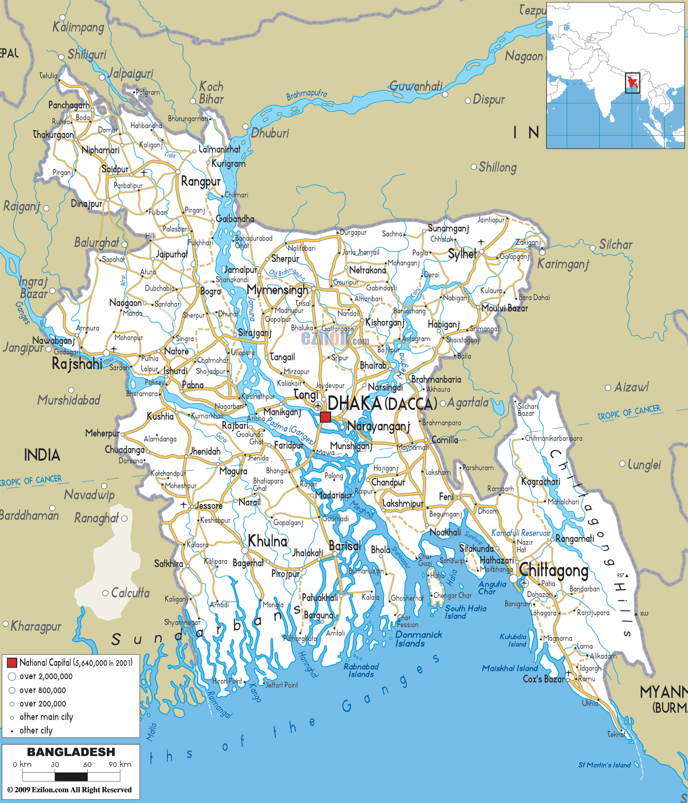 bangladesch strase karte
