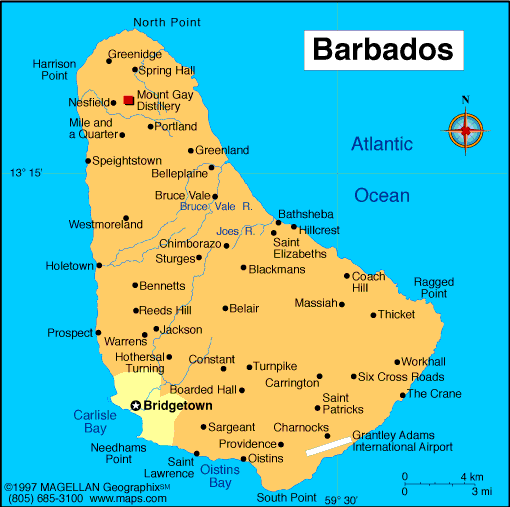 karte von Barbados