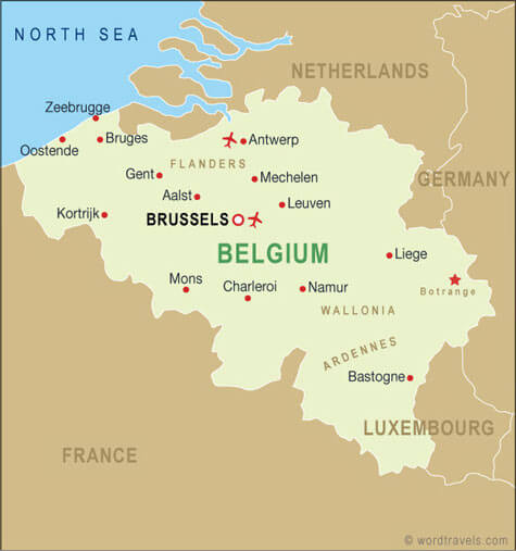 belgien karte