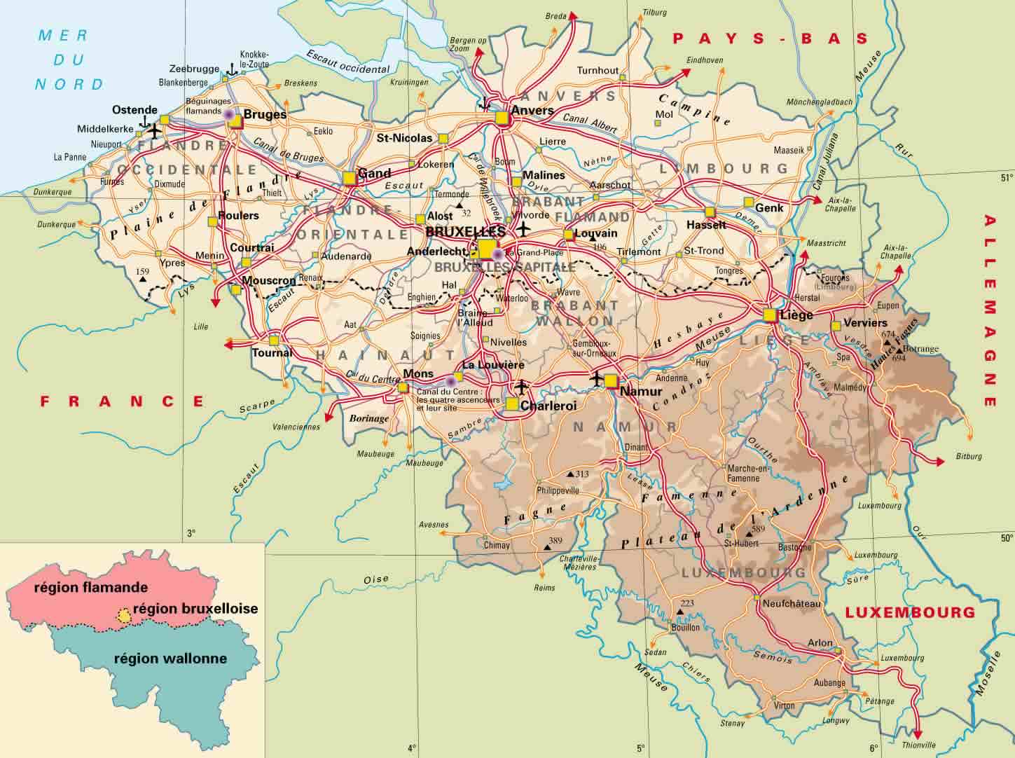 belgien autobahnen karte