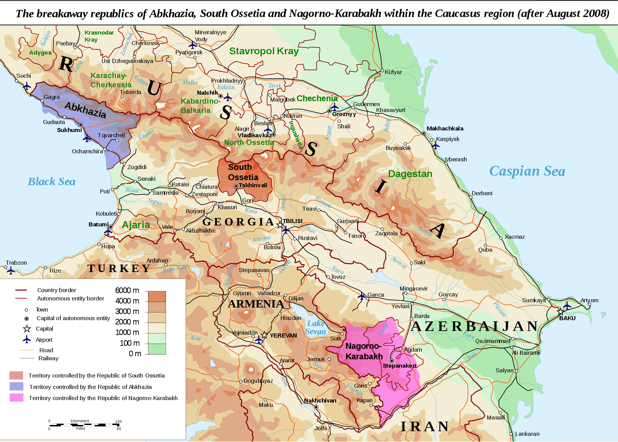 kaukasus berg karabach karte