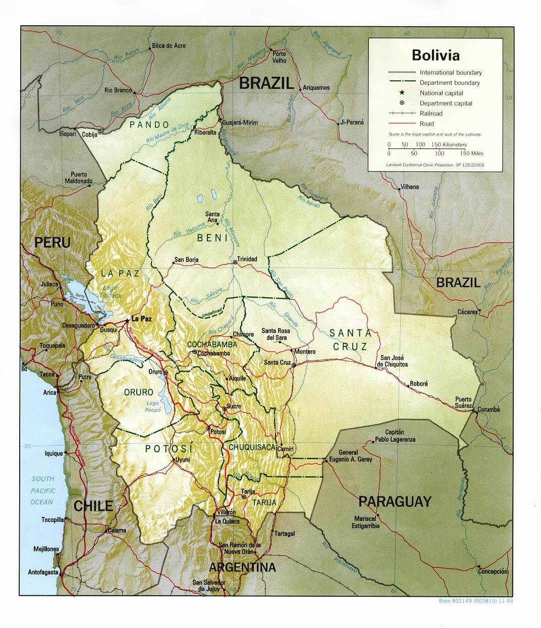 bolivien beschattet linderung karte 1993