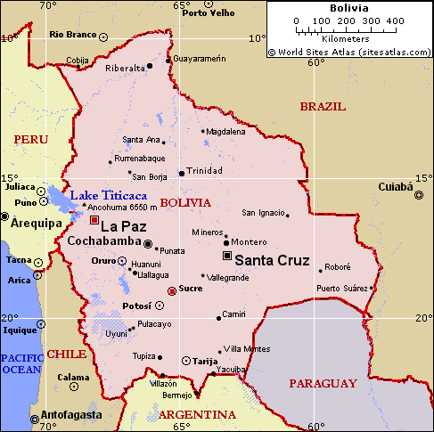 diplomatisch karte von bolivien