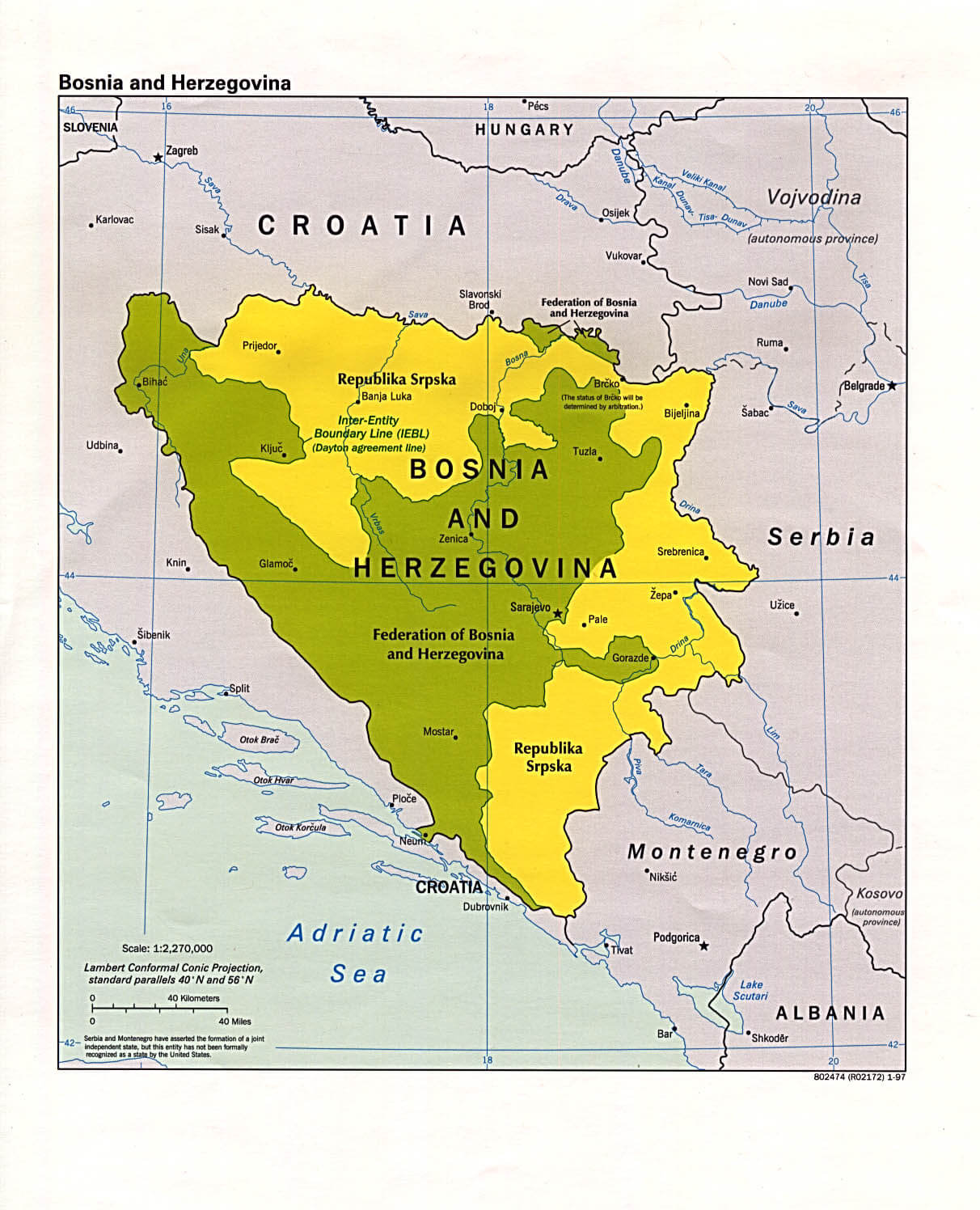 bosnien herzegowina karte