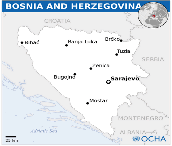 bosnien herzegowina sarajevo karte