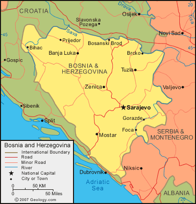 karte von bosnien und herzegowina