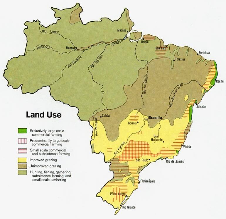 brasilien land benutzen karte 1977