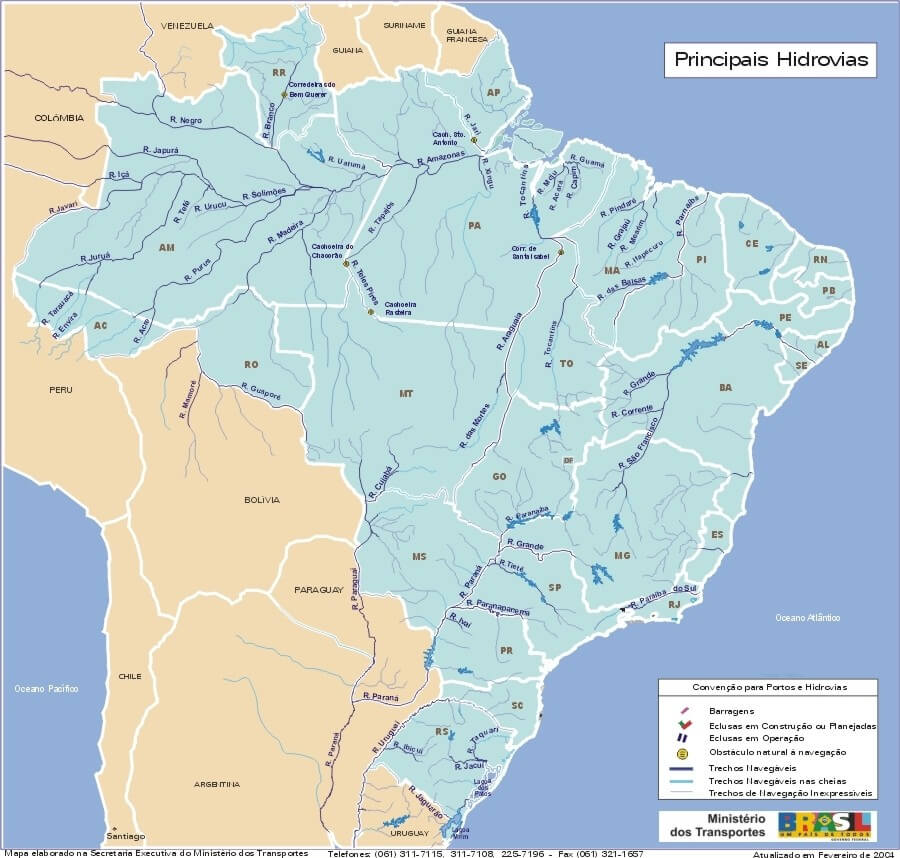 brasilien main wasserstrasen karte