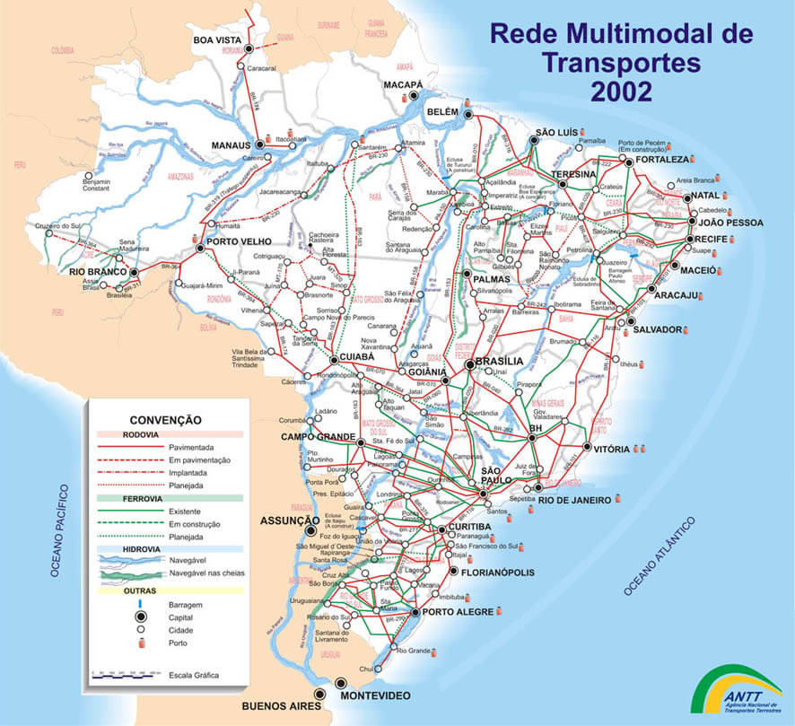 brasilien multimodal transporte karte
