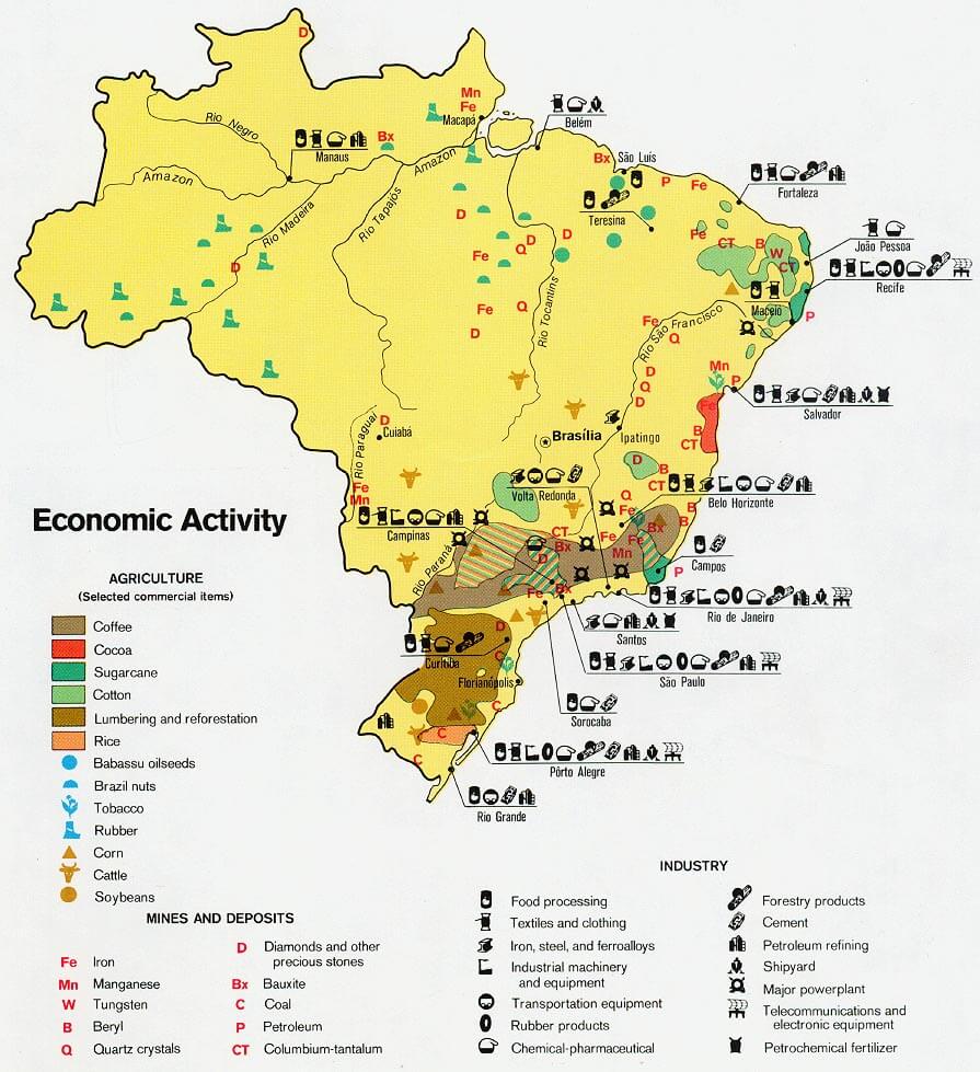 brasilien okonomisch aktivitat karte 1977