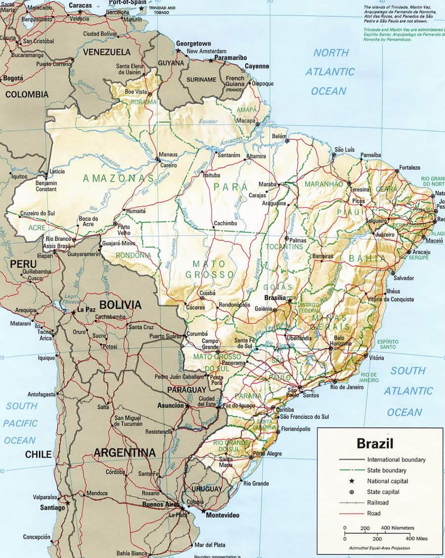 brasilien physikalisch karte