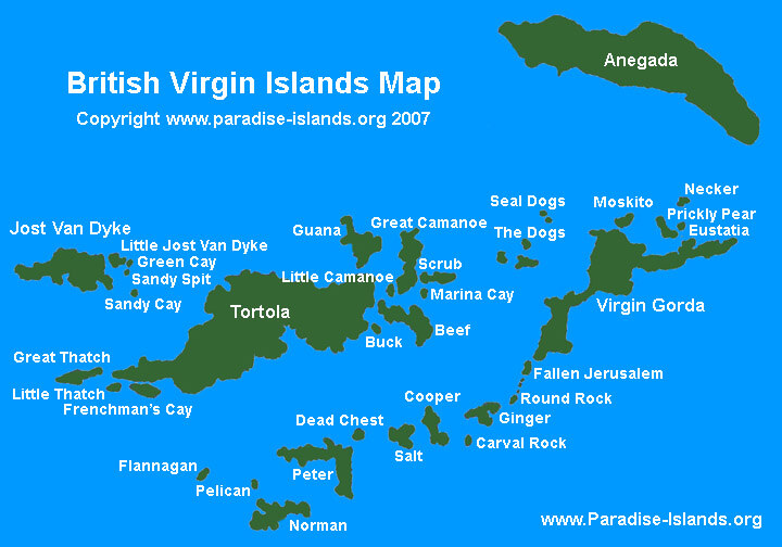 Britische Jungferninseln karte