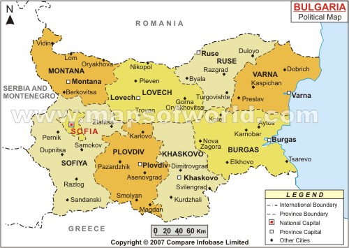 bulgarien regionen karte