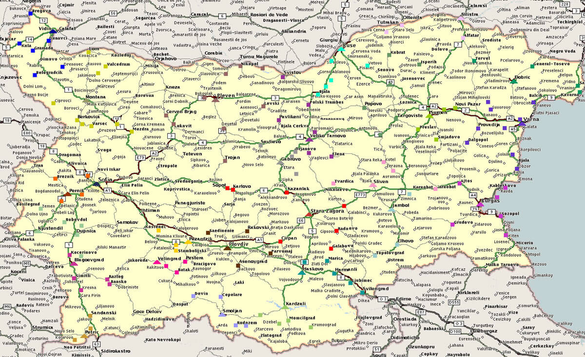 bulgarien administrativ karte