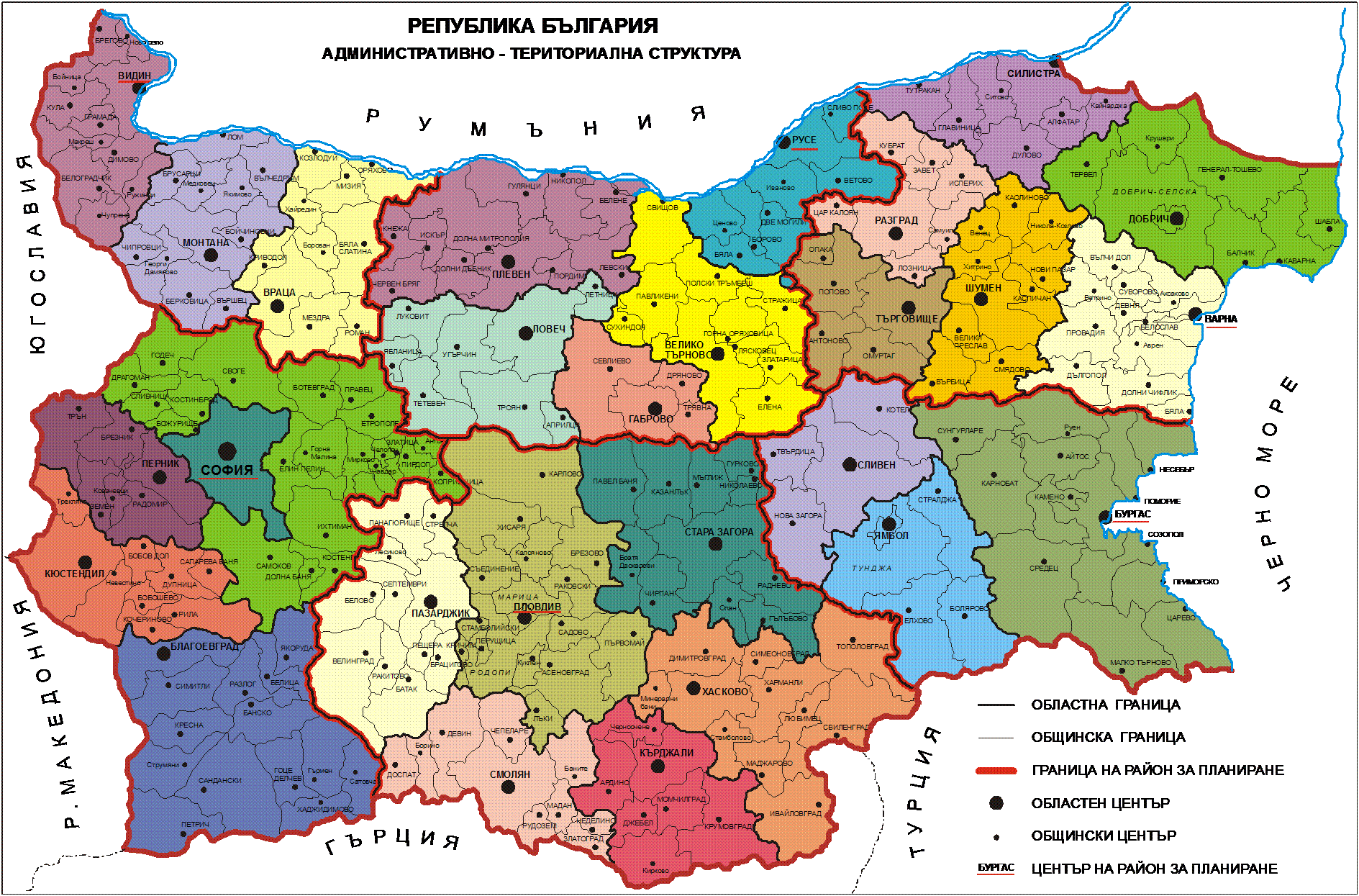 bulgarien politisch karte