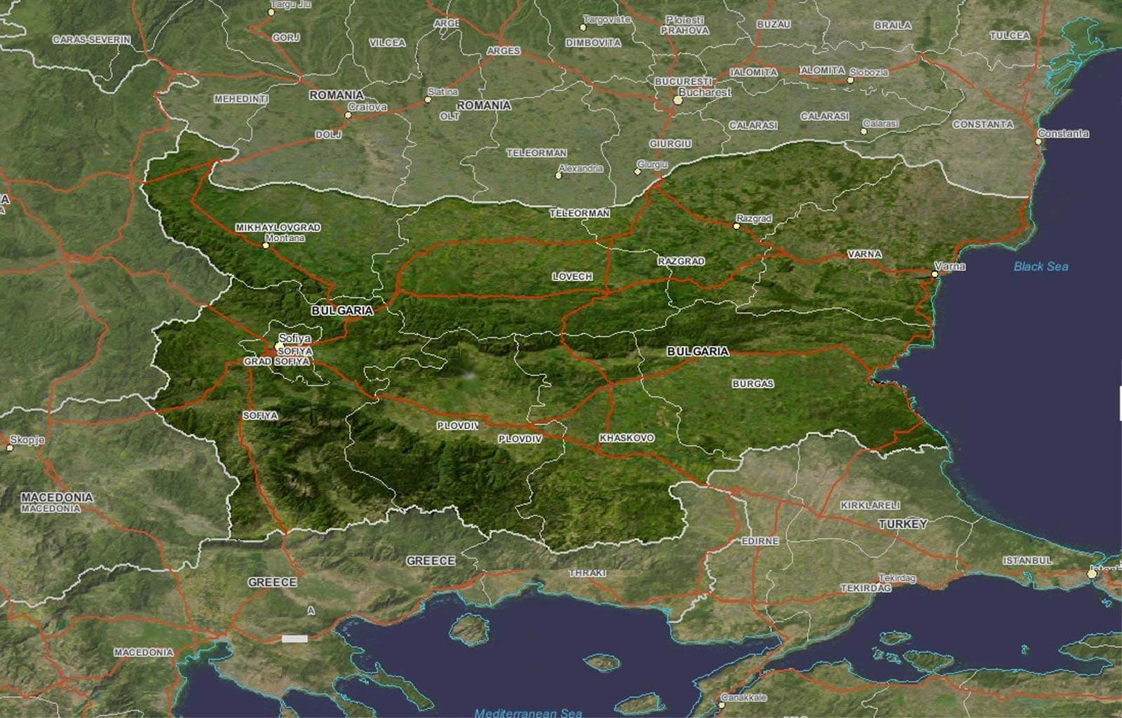 bulgarien satellit karte