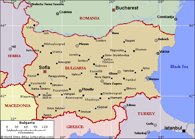 bulgarien stadte karte
