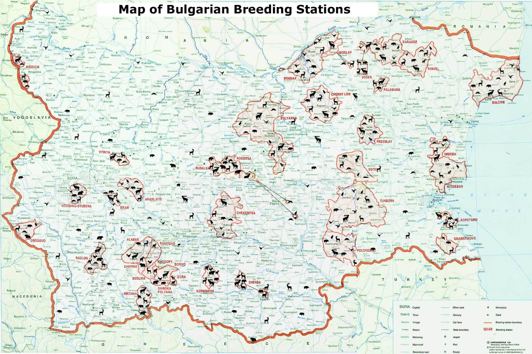 bulgarien tiere karte