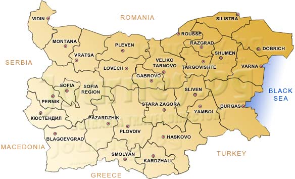 provinzen karte bulgarien