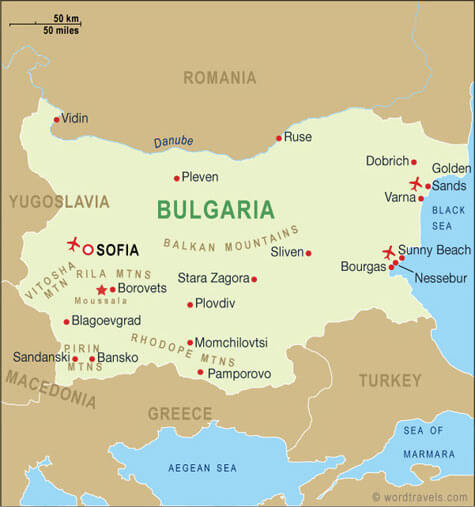stadte karte von bulgarien