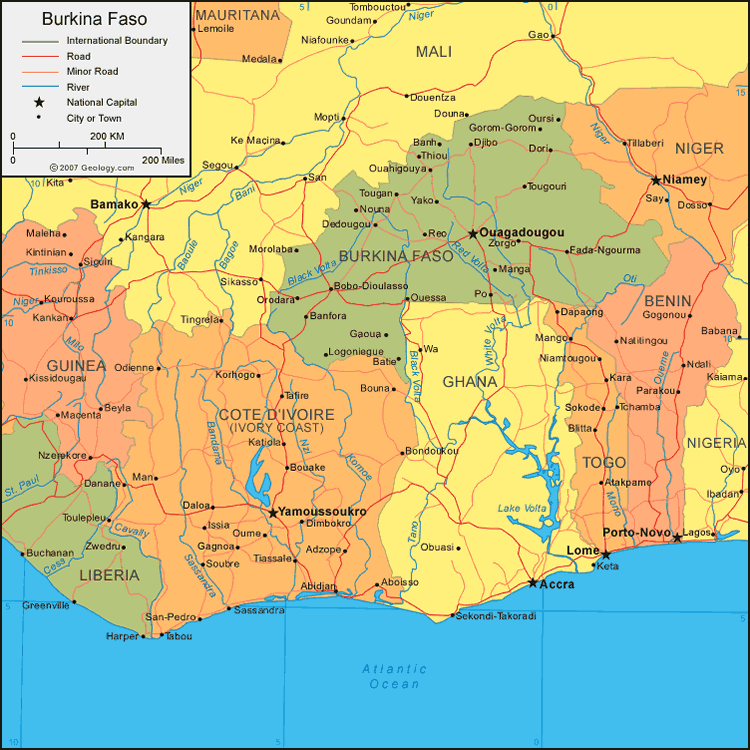 karte von Burkina Faso