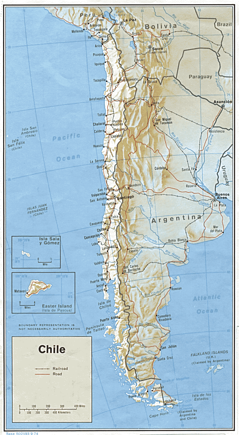 chile beschattet linderung karte 1974
