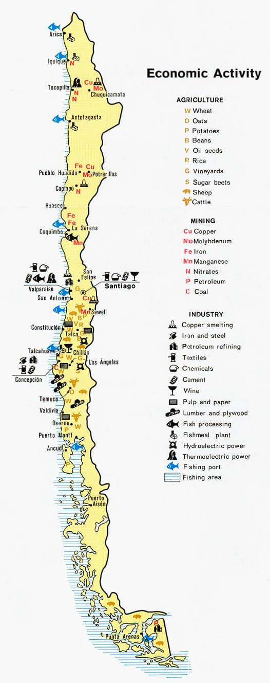 chile okonomisch aktivitat karte 1972