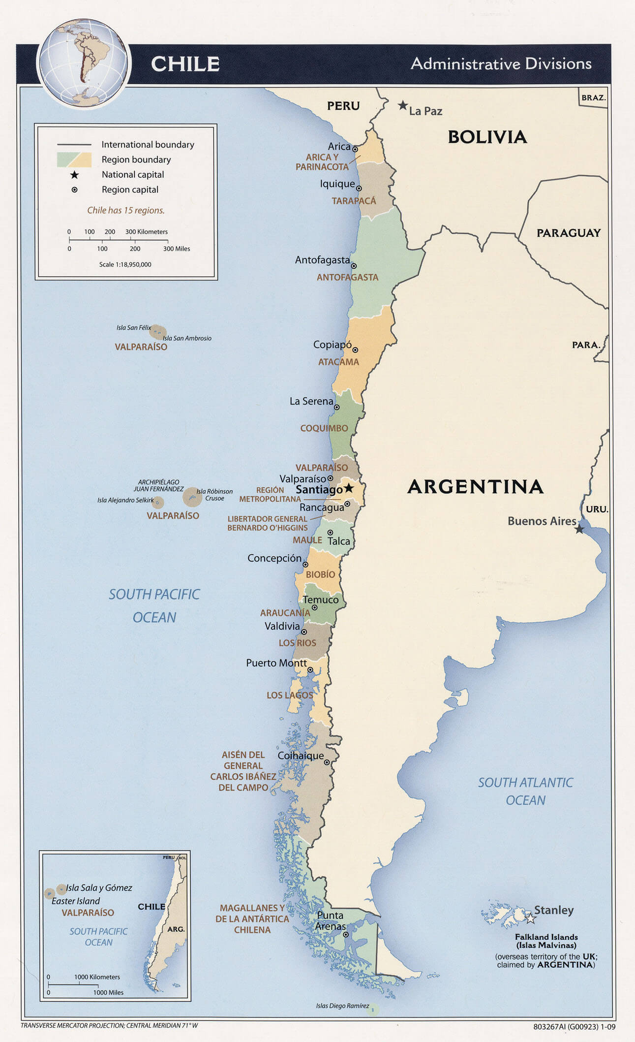 chile politisch karte