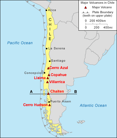 chile vulkan karte