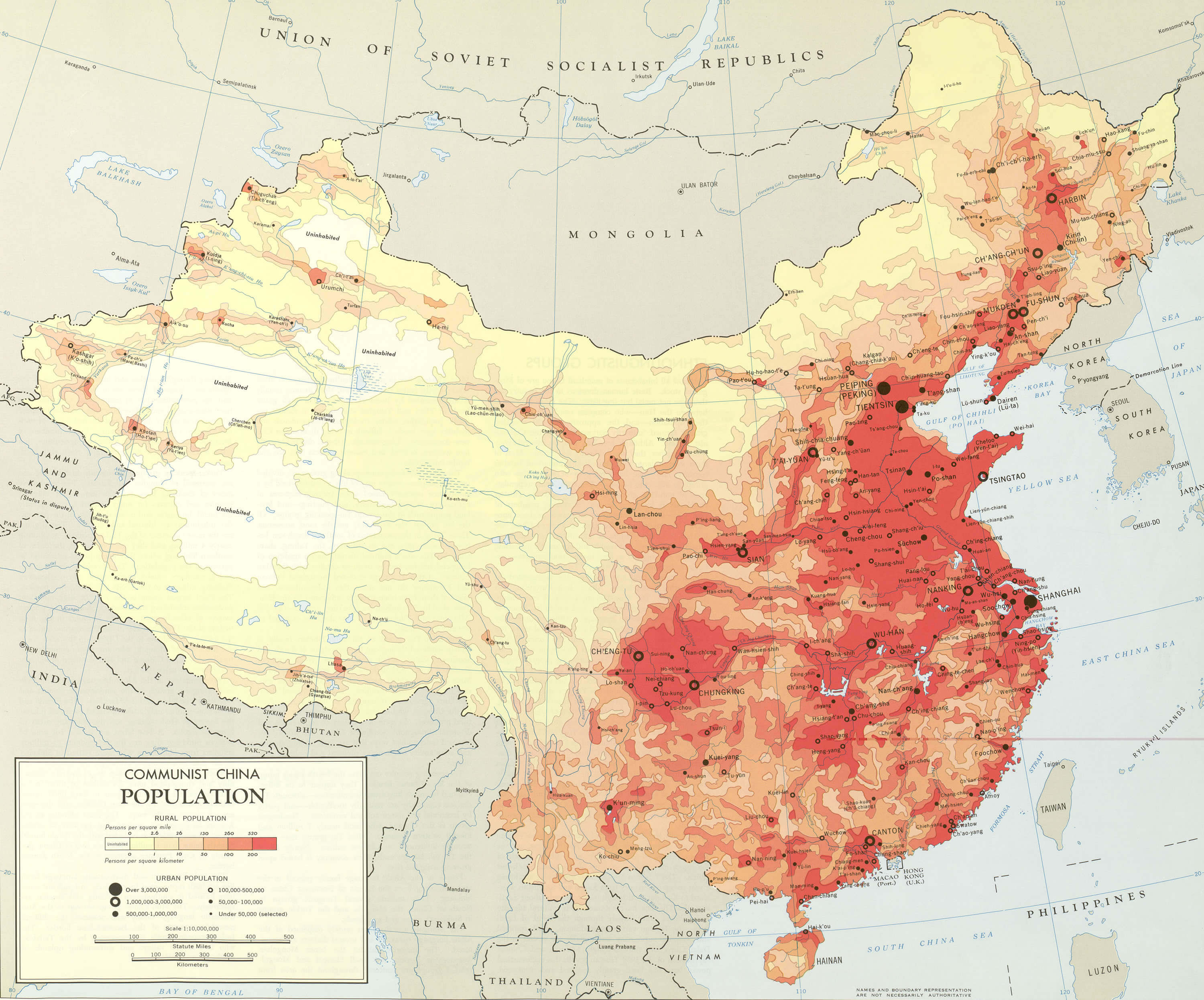 China bevolkerung karte 1967