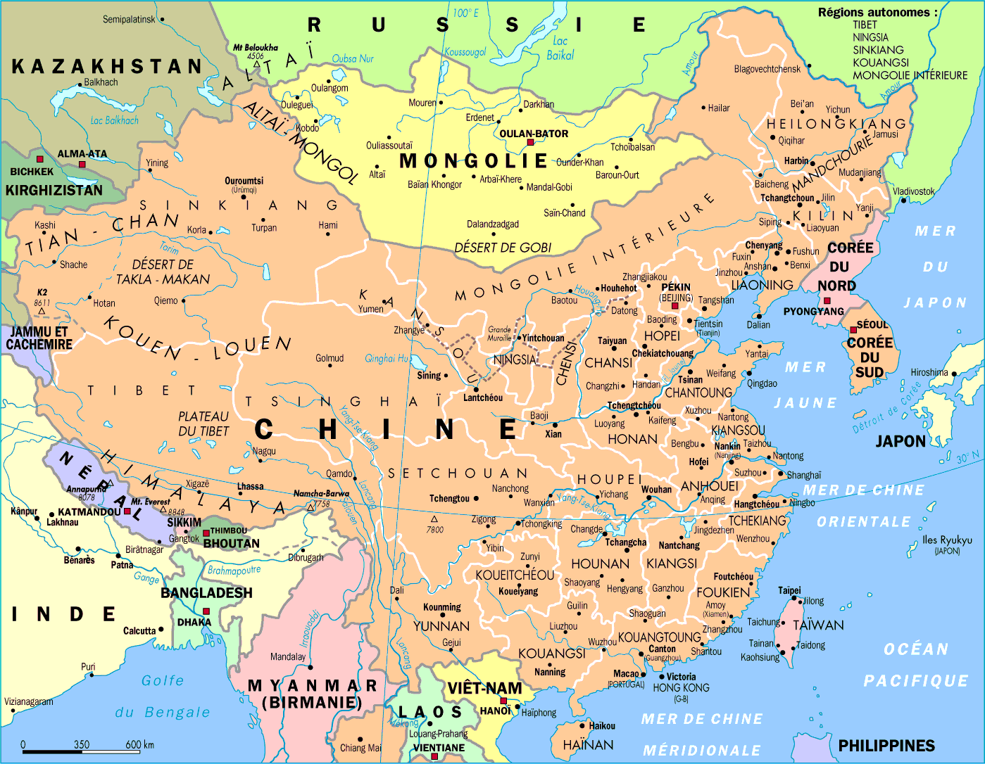 china karte staats stadte karte