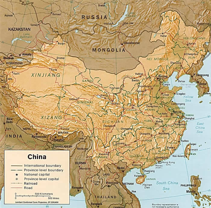 china physikalisch karte
