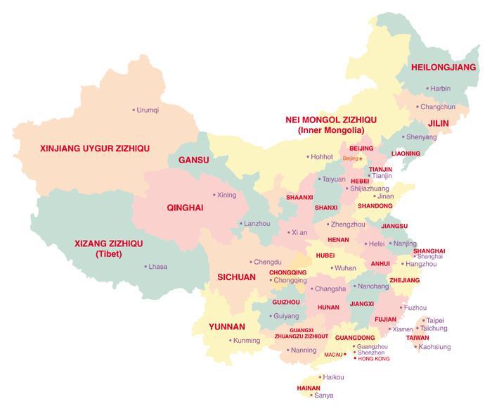 staats von china karte