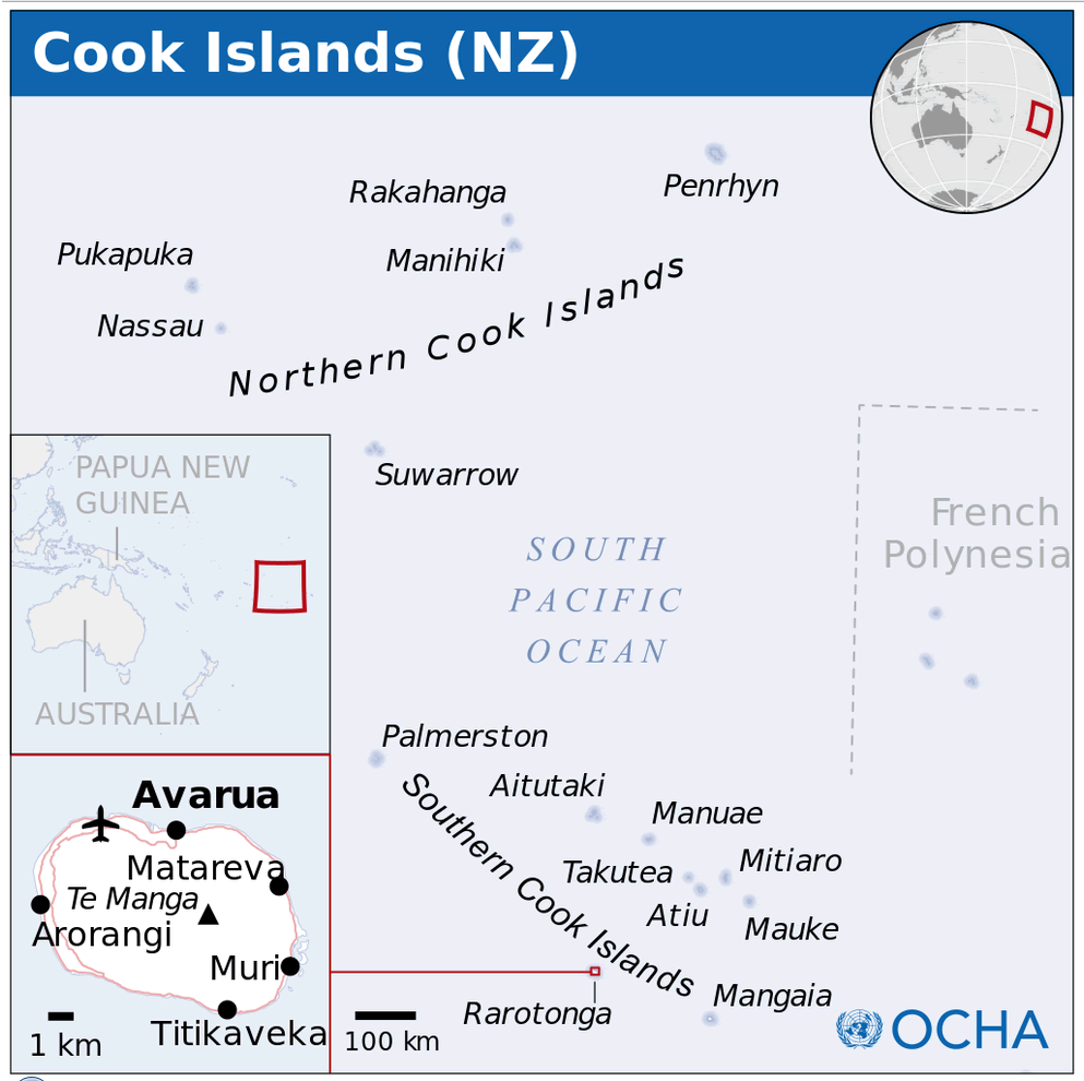 Cookinseln lage karte
