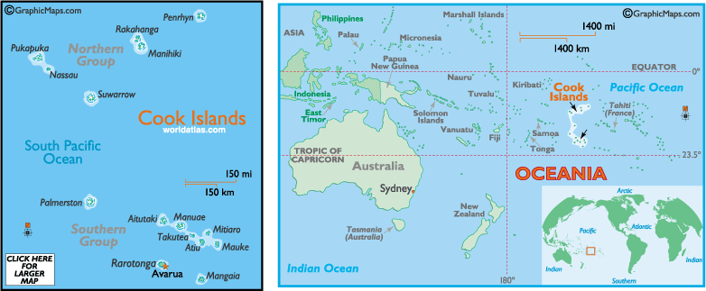 karte von Cookinseln