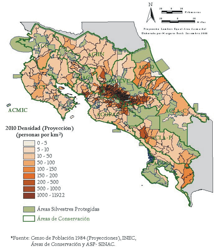 costa rica bevolkerung dichte karte 1984 2010