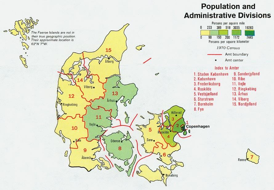 danemark bevolkerung karte