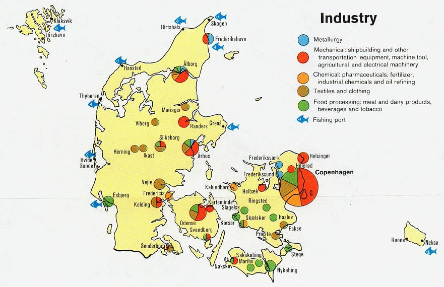 danemark industrie karte