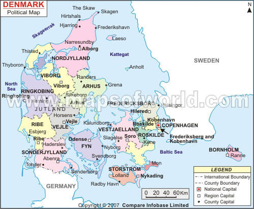 provinzen karte danemark