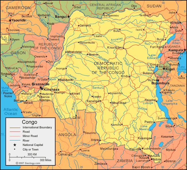 demokratische republik der kongo karte