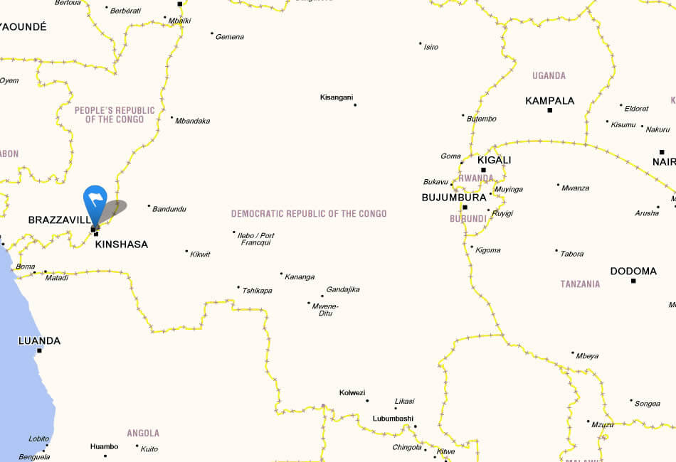 karte von demokratische republik von kongo