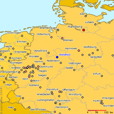 Bielefeld regiona karte